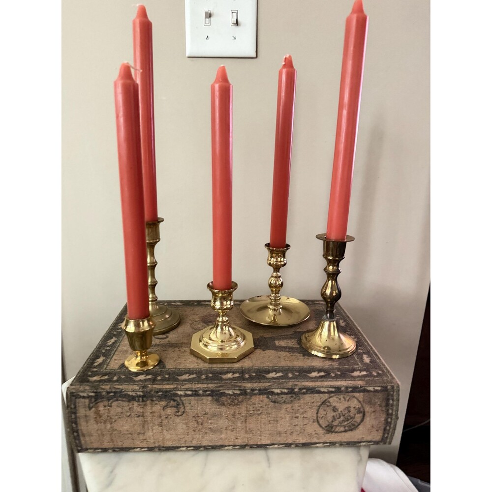Brass Candlestick Collection Set of 5